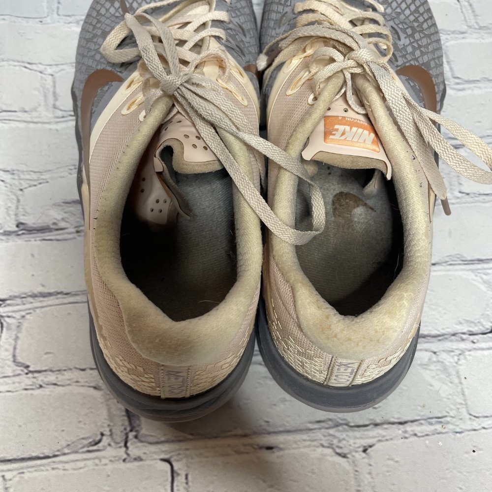 Women's Nike Metcon Strength Training Workout 4 XD MTLC Shoes Pink Grey White - Picture 6 of 9